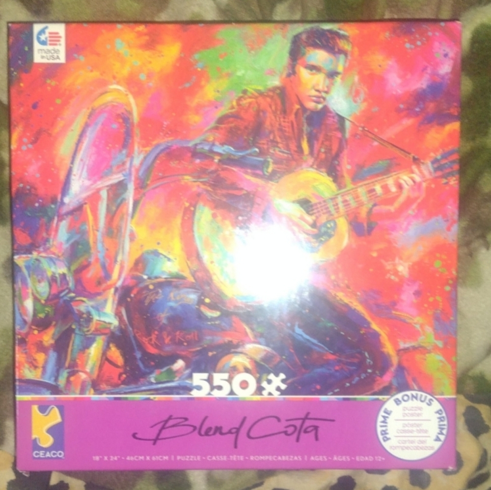 Ceaco "Blend Cota" ELVIS PRESLEY 550 Piece Jigsaw Puzzle King Rock & Roll